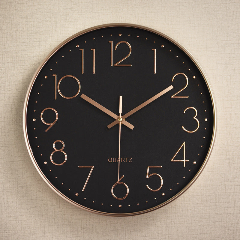 Modern Silent Quartz Large Round Wall Clock Bowlift