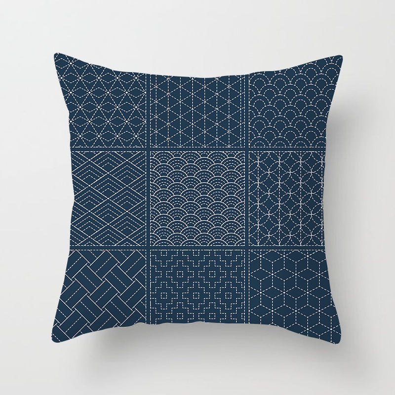 Decorative Marble Swirl Linen Throw Pillow Cover