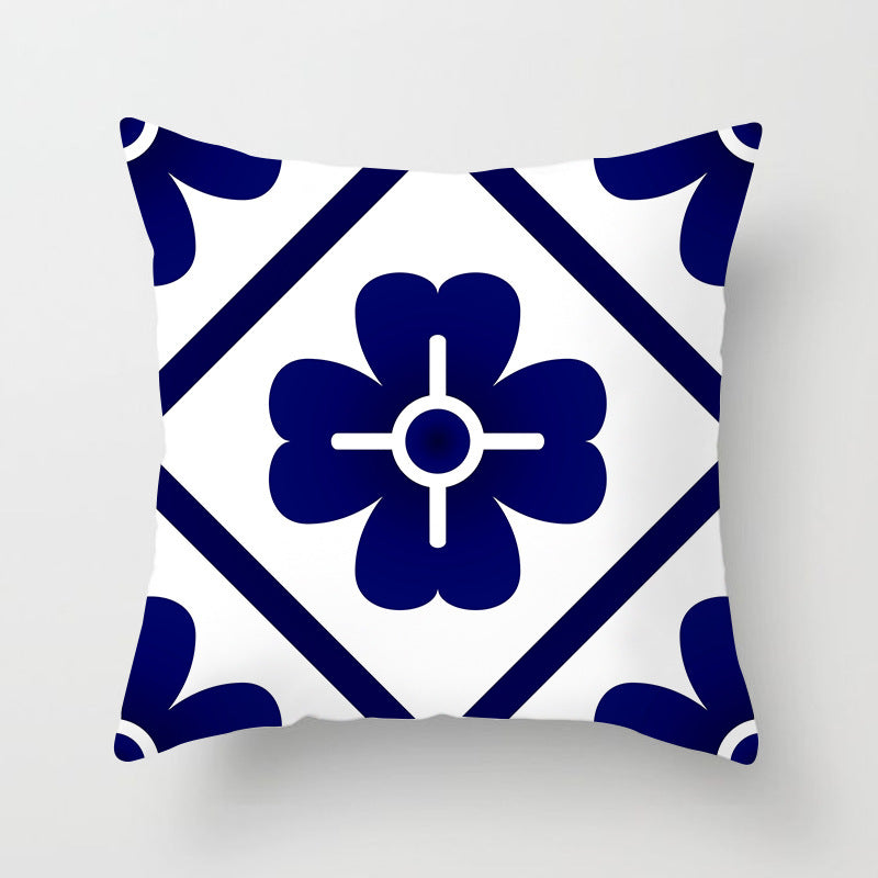 Decorative Marble Swirl Linen Throw Pillow Cover