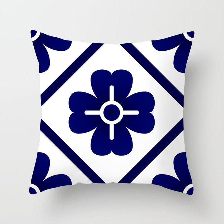 Decorative Marble Swirl Linen Throw Pillow Cover
