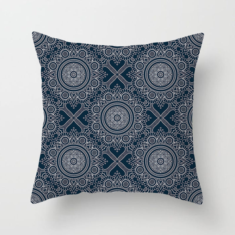 Decorative Marble Swirl Linen Throw Pillow Cover