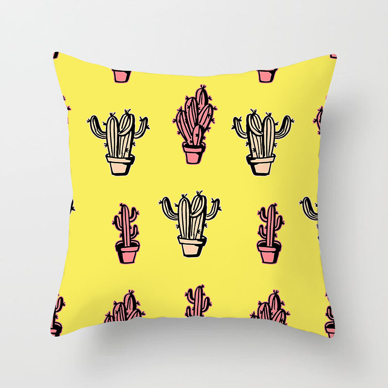 Tropical Pineapple and Banana Pattern Decorative Throw Pillow Cover