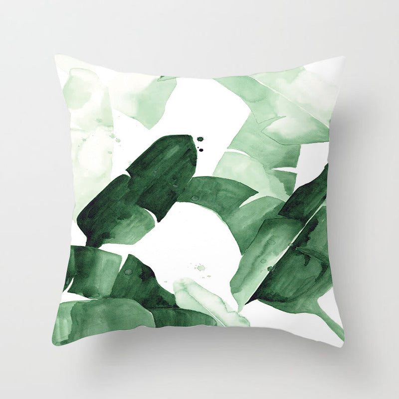 Decorative Tropical Banana Leaf Throw Pillow Cover