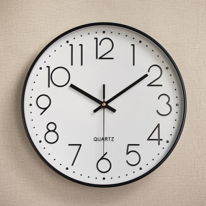 Modern Silent Quartz Large Round Wall Clock Bowlift