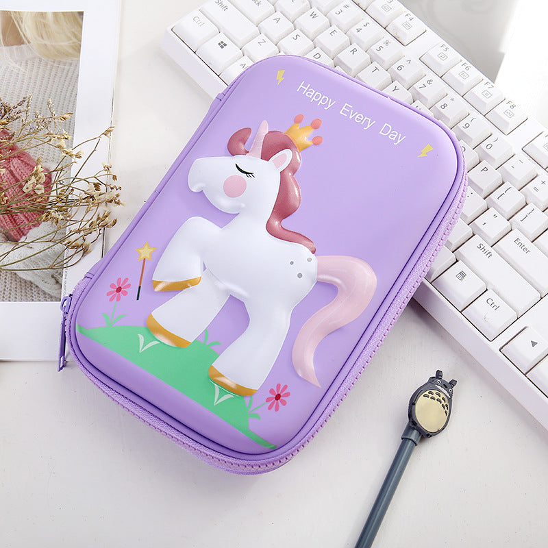 Whimsical Unicorn-Themed Zippered Pencil Case