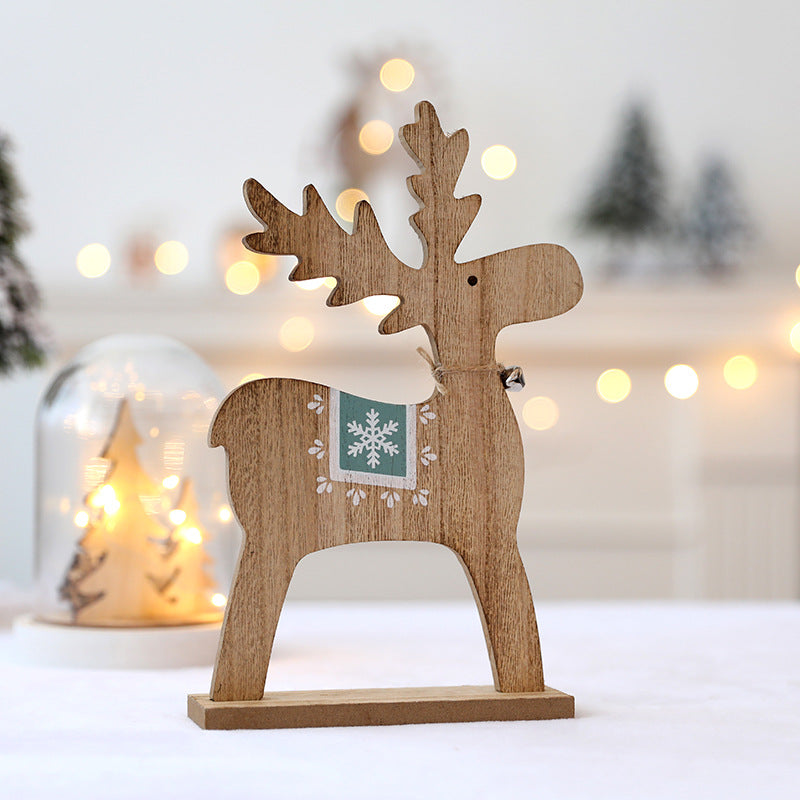 Wooden Christmas Reindeer Figurine