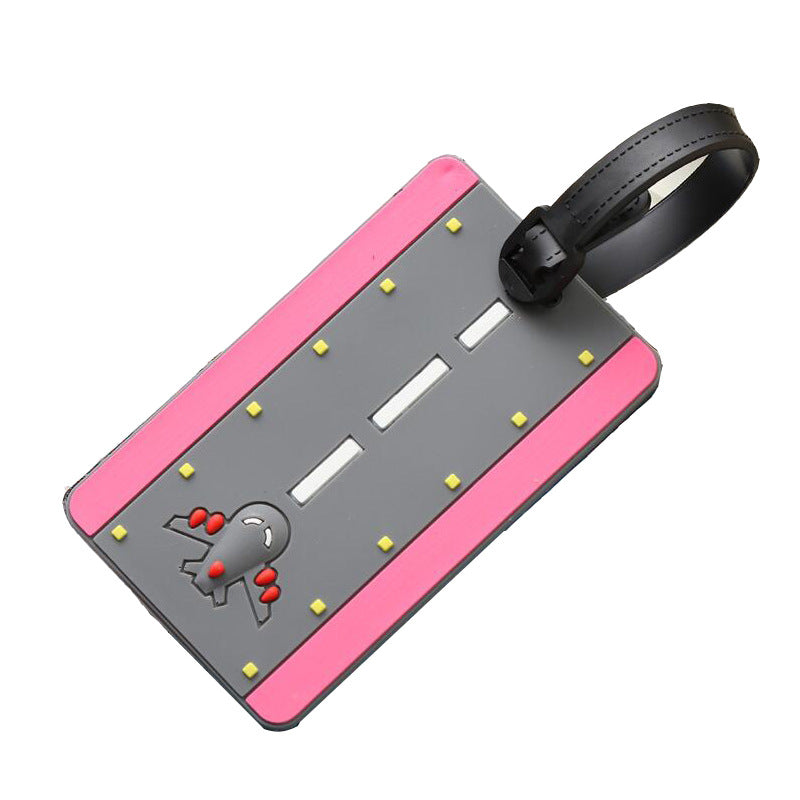 Silicone Embossed Airplane Luggage Tag with ID Window and Adjustable Strap Bowlift