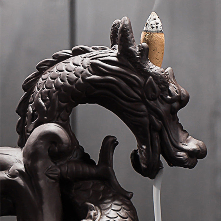 Captivating Dragon-Themed Ceramic Incense Waterfall Holder