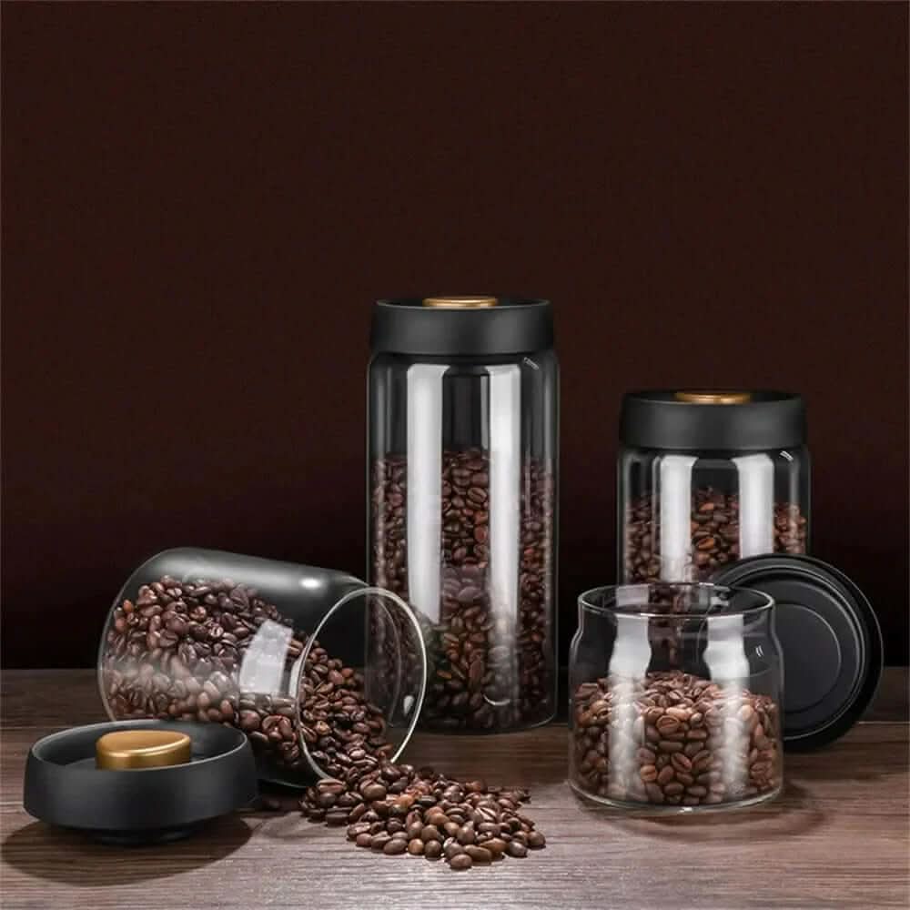 BowLift | Glass Coffee Bean Container – Airtight Aroma Preservation Jar