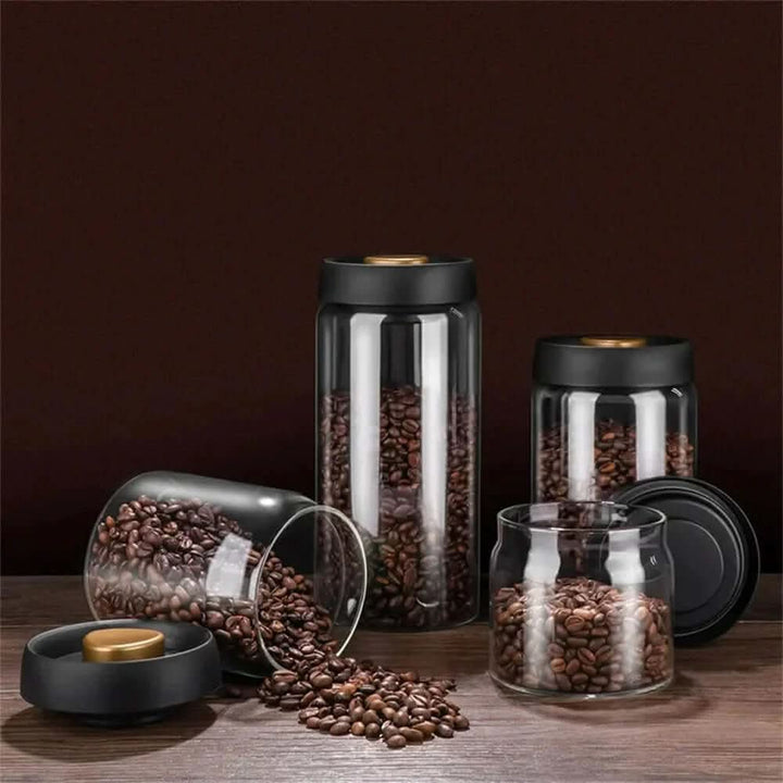 BowLift | Glass Coffee Bean Container – Airtight Aroma Preservation Jar