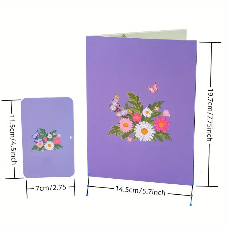 BowLift |  Vibrant 3D  Butterfly & Daisy Pop-Up Greeting Card