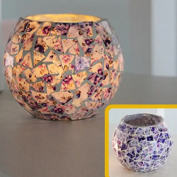 BowLift | Mosaic Glass Candle Holder for Home Decor