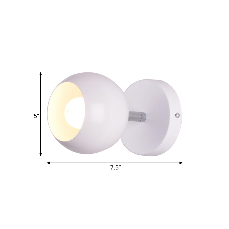 BowLift | Retro Style Global Wall Lighting 1 Light Metal Wall Lamp in White for Living Room