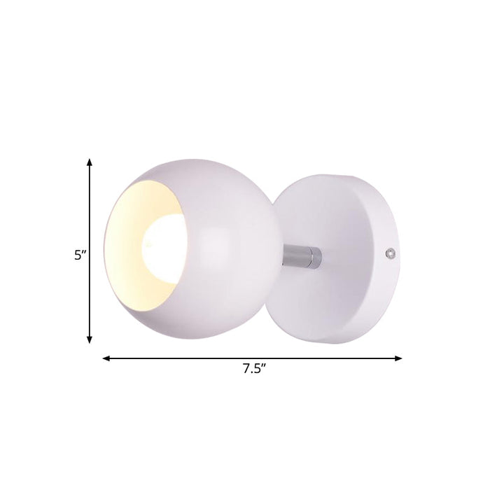 BowLift | Retro Style Global Wall Lighting 1 Light Metal Wall Lamp in White for Living Room