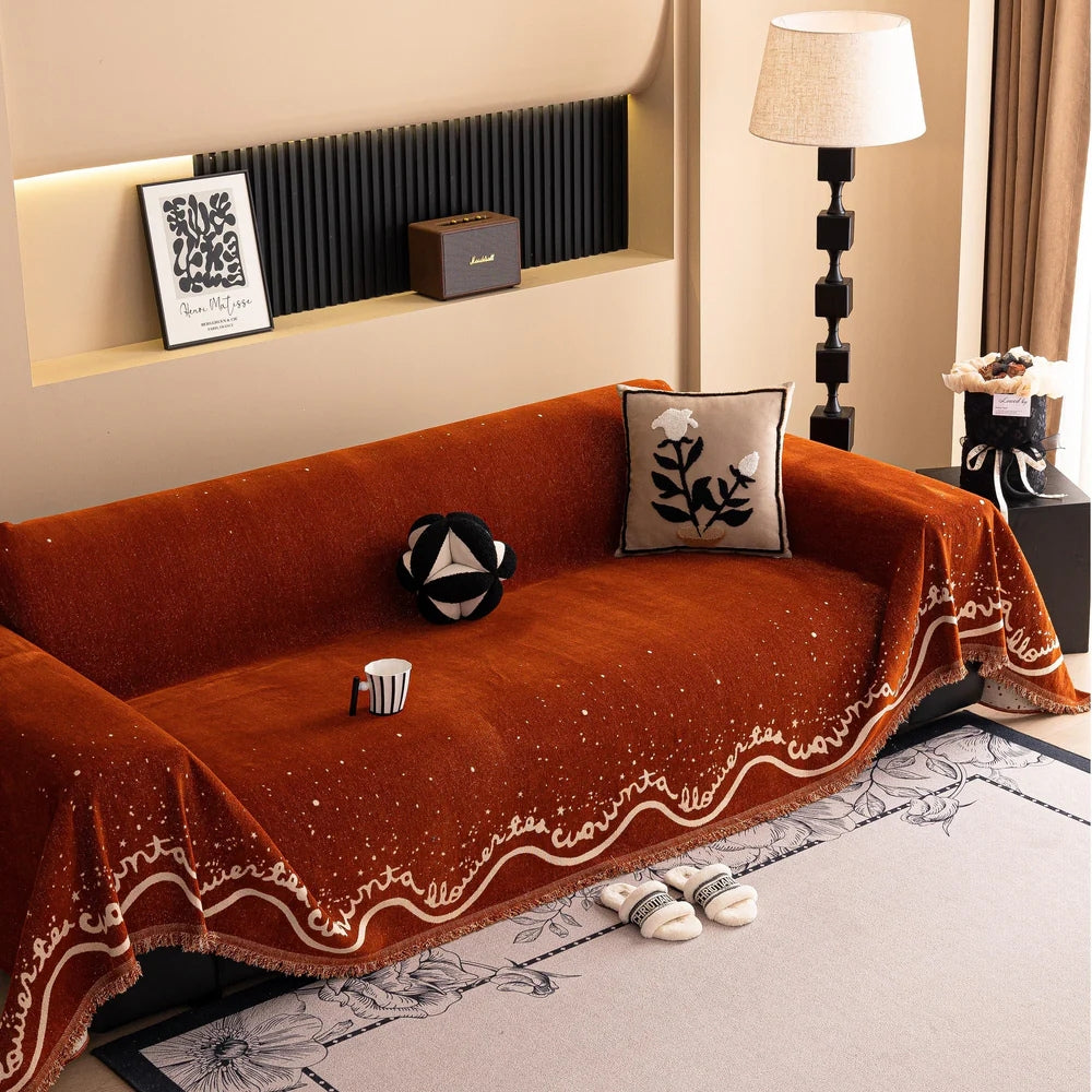 BowLift | Cursive Glittering Chenille Sofa Cover