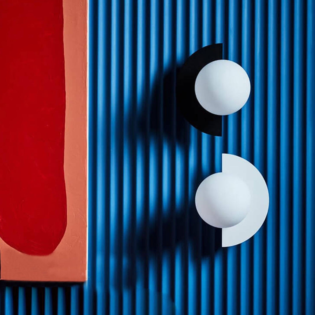 BowLift | Glass Globe Wall Light with Colourful Base