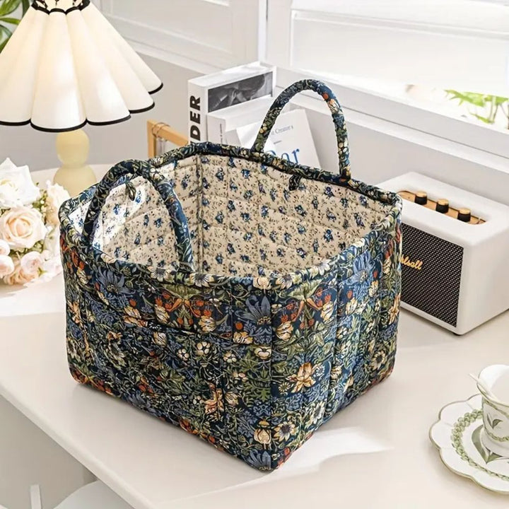 BowLift | Delicate Floral Canvas Storage Basket