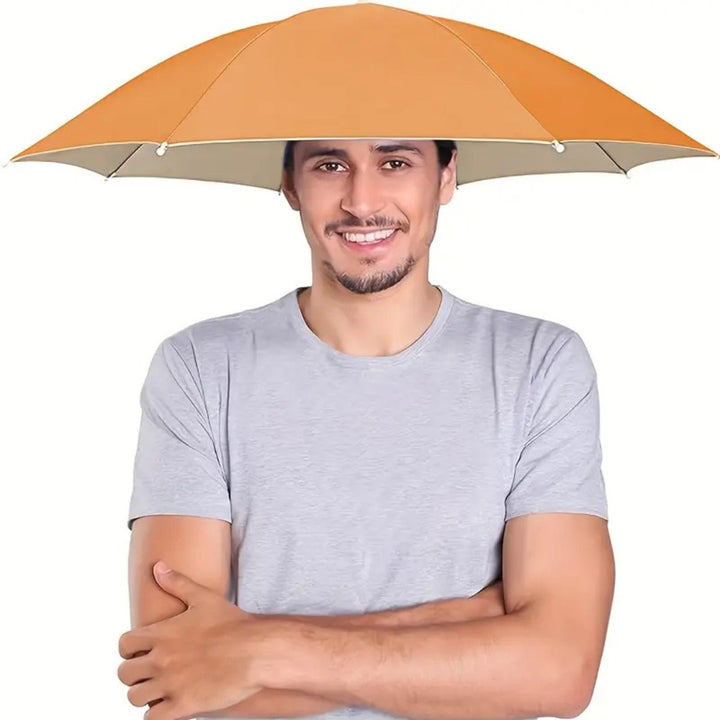 UV-Blocking Umbrella Hat with Wide Canopy and Foldable Design