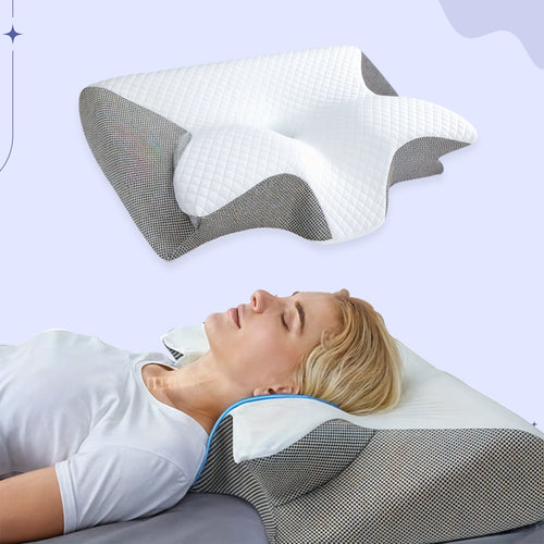 Memory Foam Neck Butterfly Shape Pillow with Armrests for Side & Back Sleepers Bowlift