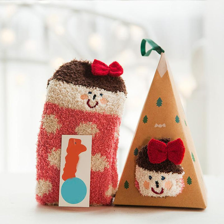 BowLift | 4 Pairs Christmas-themed Coral Fleece Soft Warm Socks