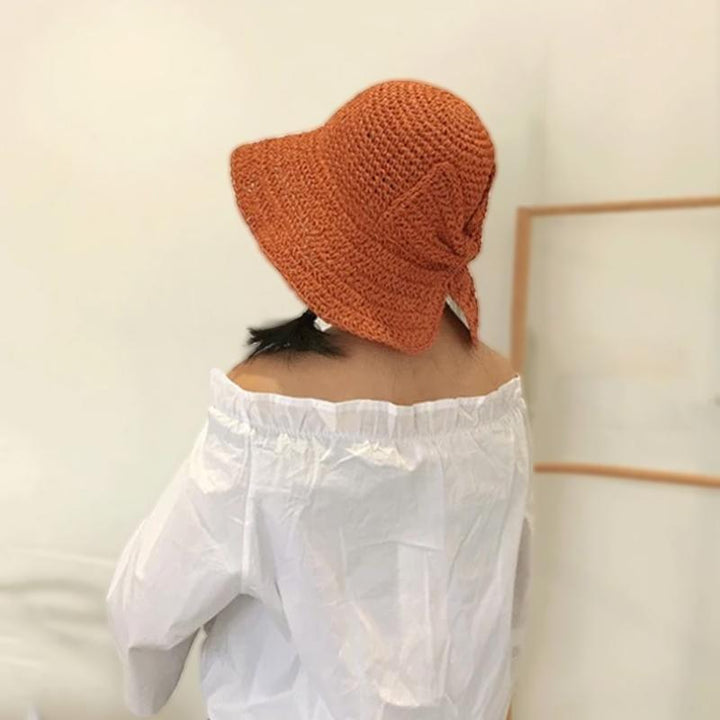BowLift | Retro Folding Straw Hat with Bow