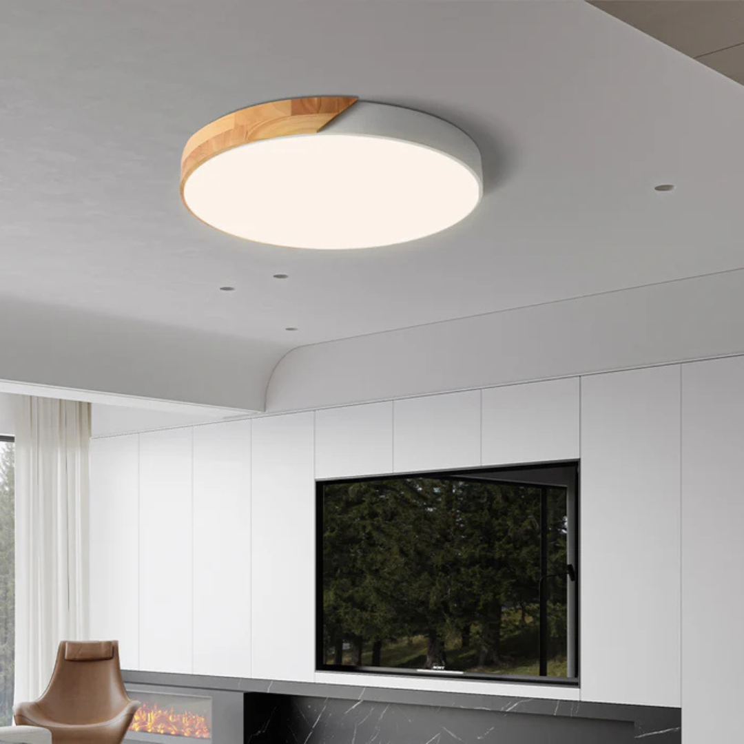 BowLift | Delos – Scandinavian Wooden LED Ceiling Light | Modern Energy-Efficient Interior Lighting