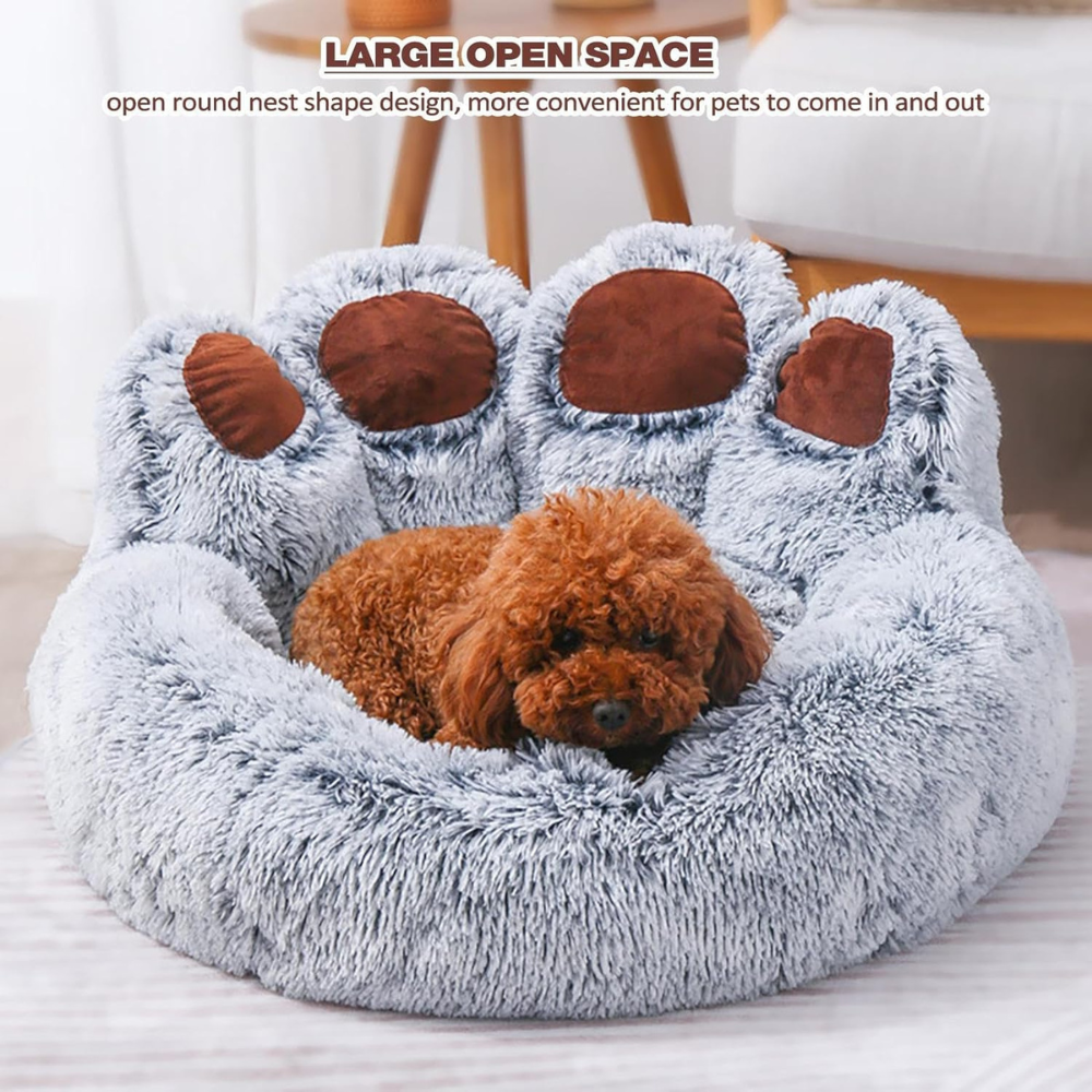 PawCuddle • Plush Paw-Shaped Dog Bed