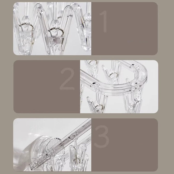 BowLift | Suction cup collapsible clothes hanger with clip