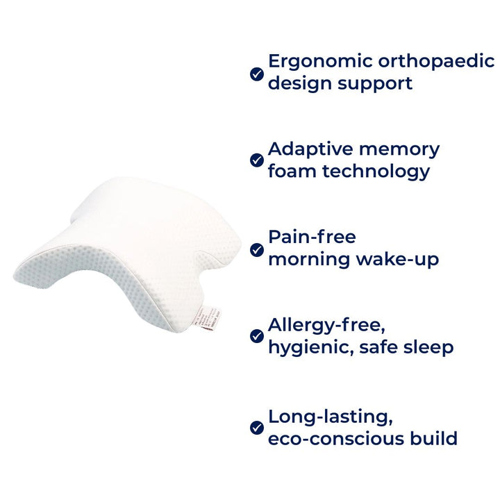 Spine Relief & Posture Alignment – Contour Memory Foam – Pain-Free Deep Sleep Support Bowlift