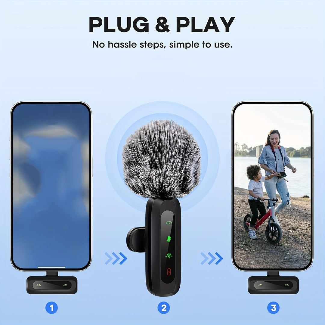 BowLift | SoundSnap Wireless Clip Microphone – USB-C Microphone for Smartphone and Tablet