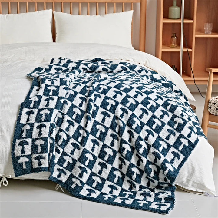 BowLift | Cozy Two Color Checkerboard Plaid Knitted Throw Blanket