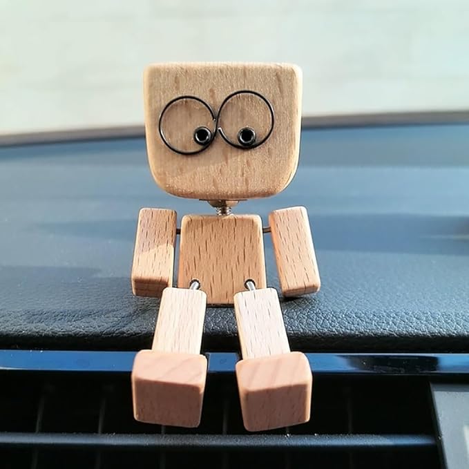 BowLift | Handmade Wooden Sway Figure | Motion Bobble Ornament | Desk & Car Decoration