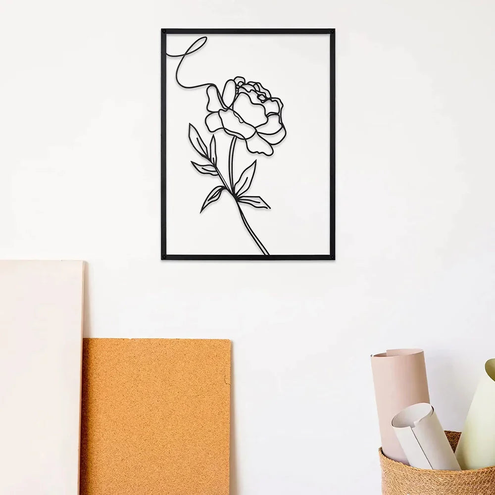 BowLift | Abstract Minimalist Rose Flower Iron Wall Decor