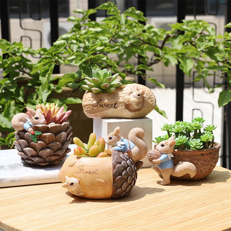 BowLift | Cartoon Squirrel Succulent Flower Pot