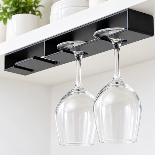 Under-Shelf Sliding Wine Glass Stemware Rack Bowlift