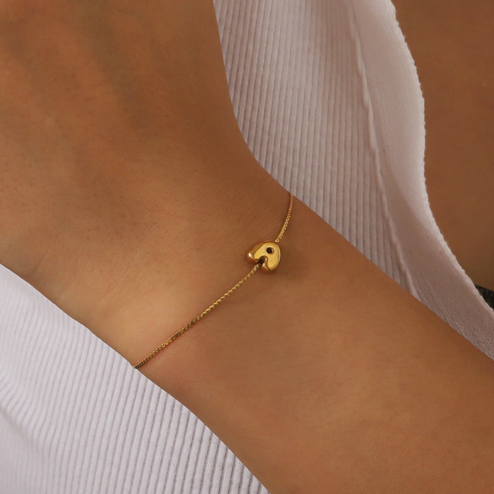 BowLift | Dainty Bubble Letter Initial Bracelet
