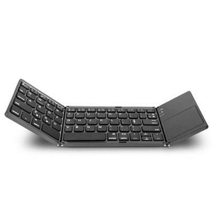 BowLift | Pocket-Sized Tri-Folded Rechargeable Bluetooth3.0 Keyboard with Sensitive Touchpad Mouse, for Tablets, Smartphones, Laptops, PC and More