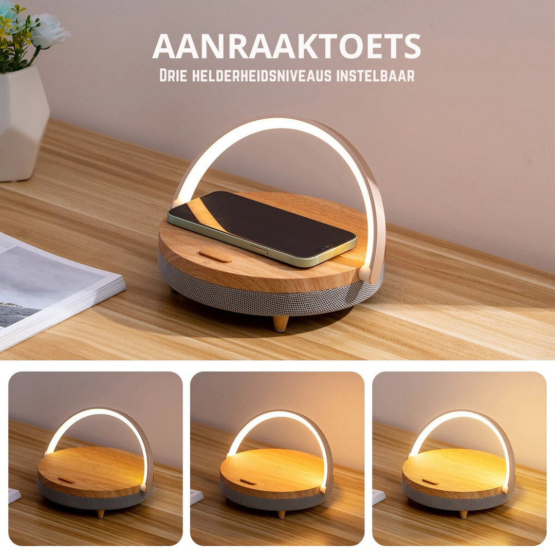 BowLift | 3-in-1 LED Lamp, Bluetooth Speaker & Wireless Charger | Smart Desk Light