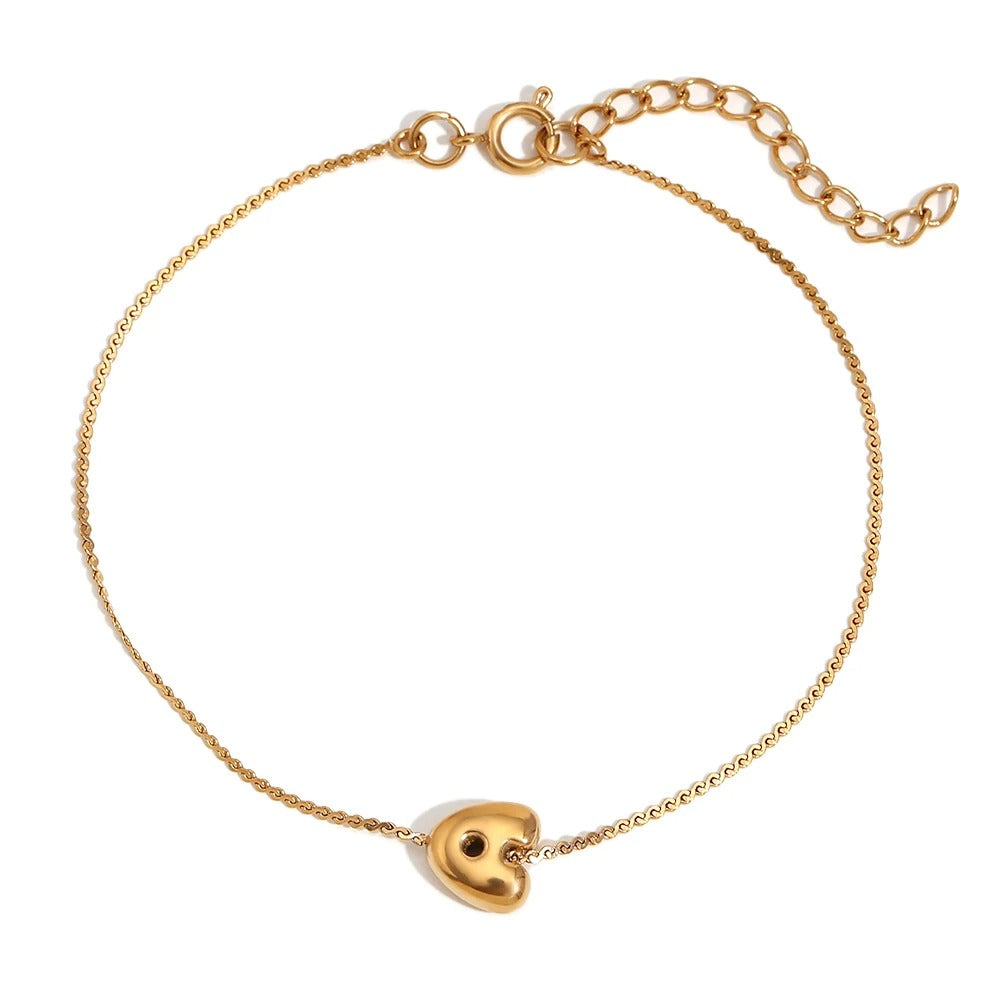 BowLift | Dainty Bubble Letter Initial Bracelet