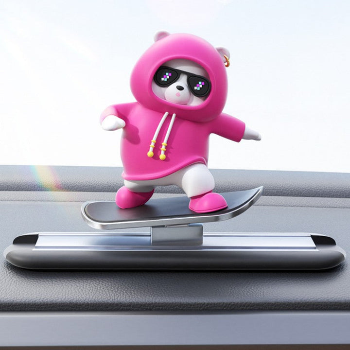 BowLift | Car-Mounted Cartoon Skateboarding Bear Sliding Ornament