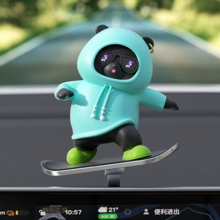 BowLift | Car-Mounted Cartoon Skateboarding Bear Sliding Ornament