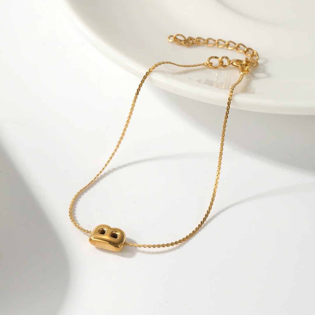 BowLift | Dainty Bubble Letter Initial Bracelet
