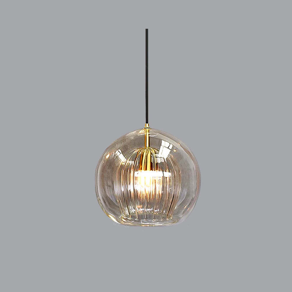 BowLift | ShineSphere - Amber Pendant Light with Radiant Elegance