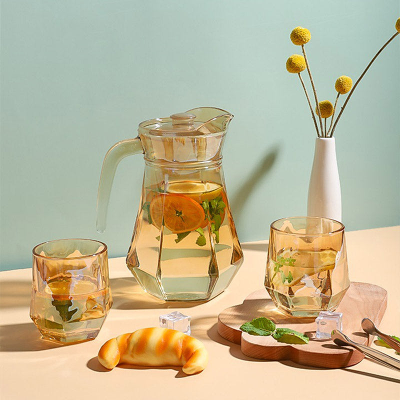 BowLift | Amber hexagonal Glass Cups