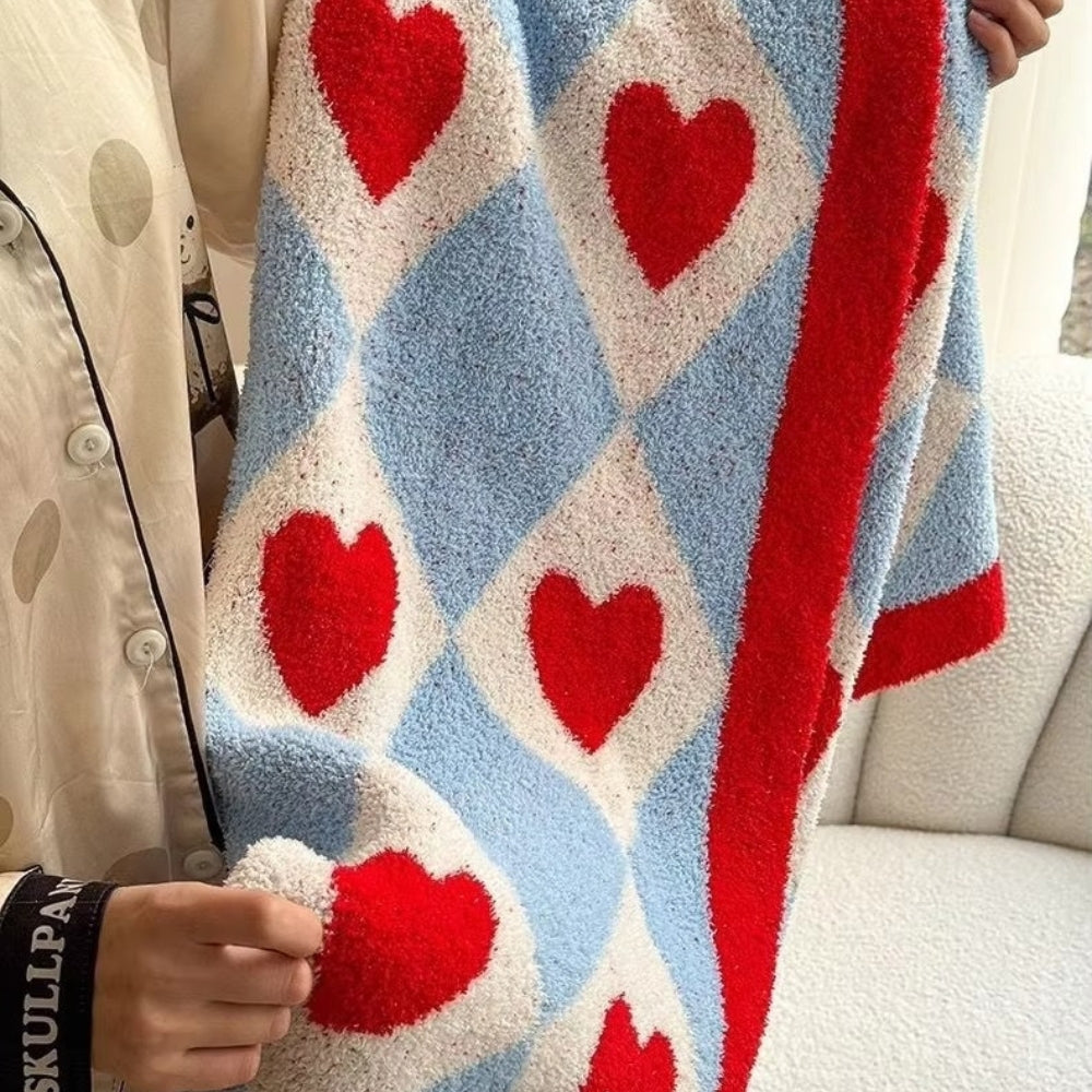 BowLift | Argyle Scarlet Heart Soft Blanket