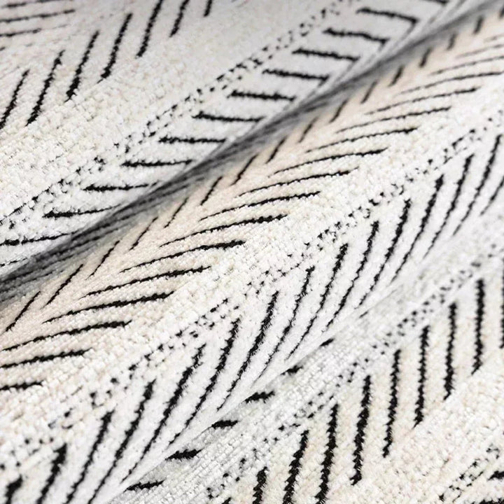 BowLift | Aurivelle Herringbone Sofa Cover with Scalloped Edge Trim
