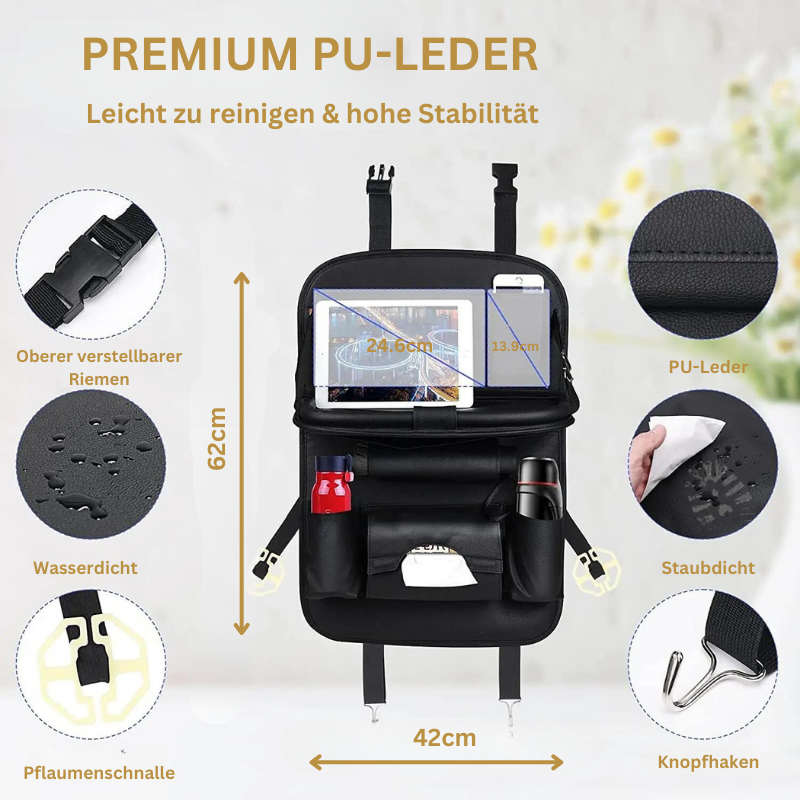 BowLift | Seatback Organizer with Folding Table Tray