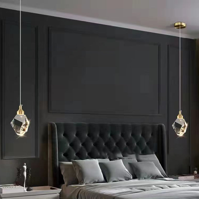 BowLift | Luxury Diamond Cube Crystal Iron LED Pendant Light For Bedroom