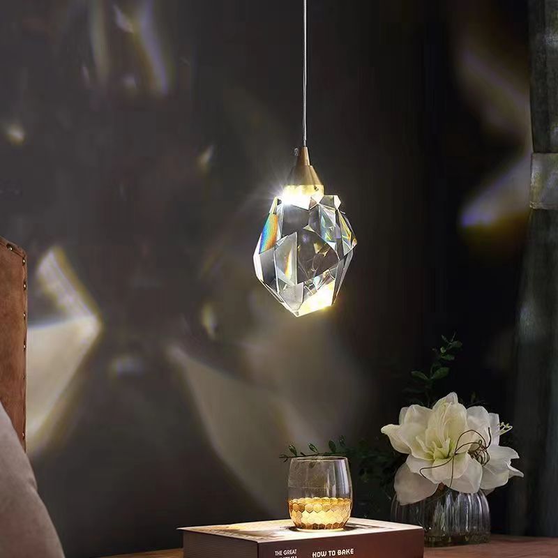 BowLift | Luxury Diamond Cube Crystal Iron LED Pendant Light For Bedroom