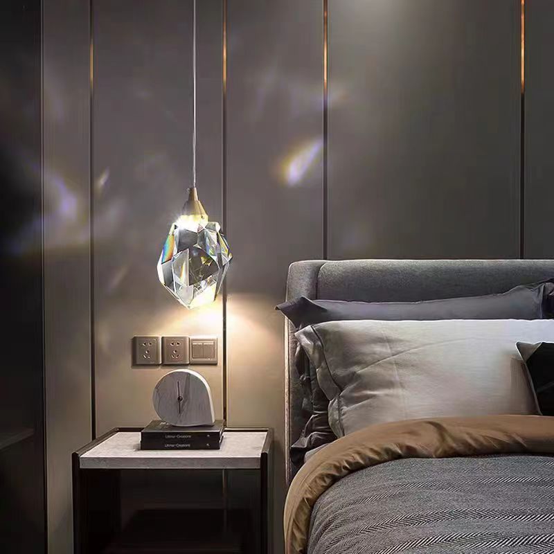 BowLift | Luxury Diamond Cube Crystal Iron LED Pendant Light For Bedroom